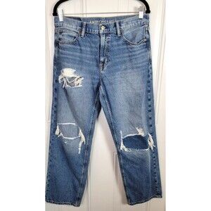 American Eagle Womens Strigid Low-Rise Baggy Straight Jeans Size 6